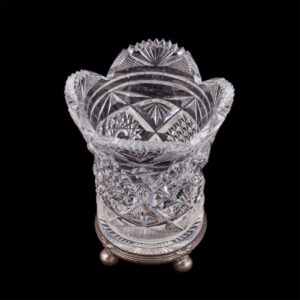 Faberge silver and cut-glass pen holder — image 2