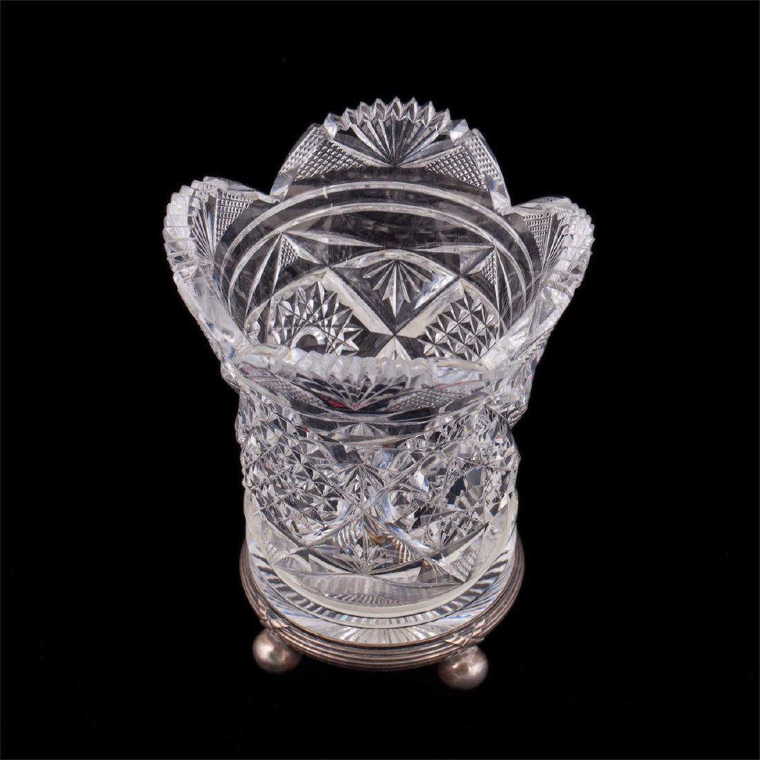 Faberge silver and cut-glass pen holder — image 2