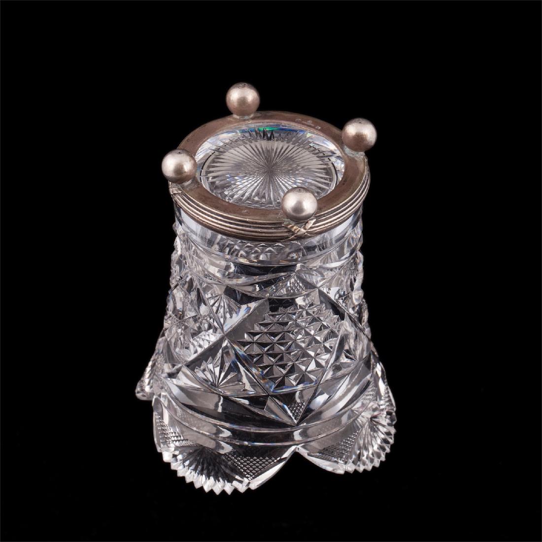 Faberge silver and cut-glass pen holder — image 3