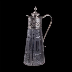 Russian Faberge silver and cut-glass carafe — image 1