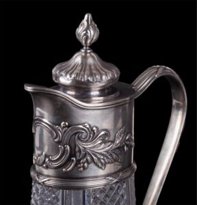 Russian Faberge silver and cut-glass carafe — image 2