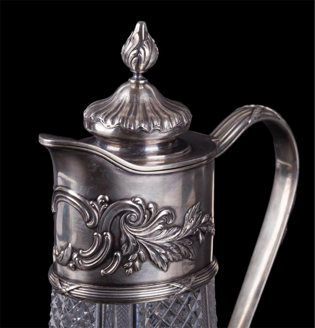 Russian Faberge silver and cut-glass carafe — image 2
