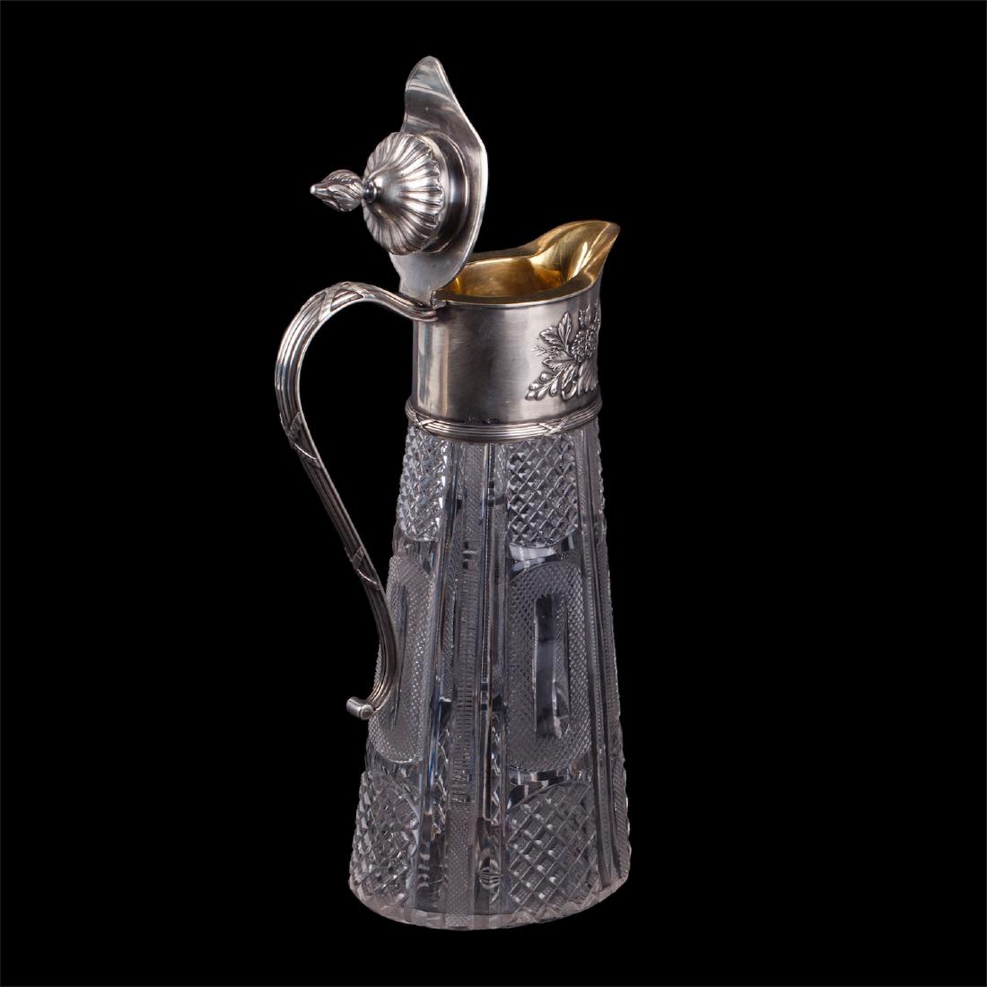 Russian Faberge silver and cut-glass carafe — image 3