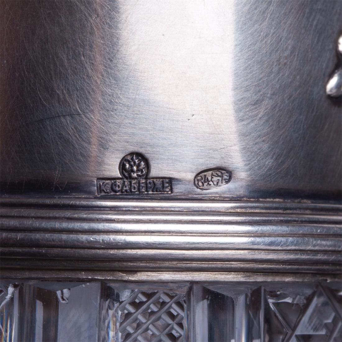 Russian Faberge silver and cut-glass carafe — image 6
