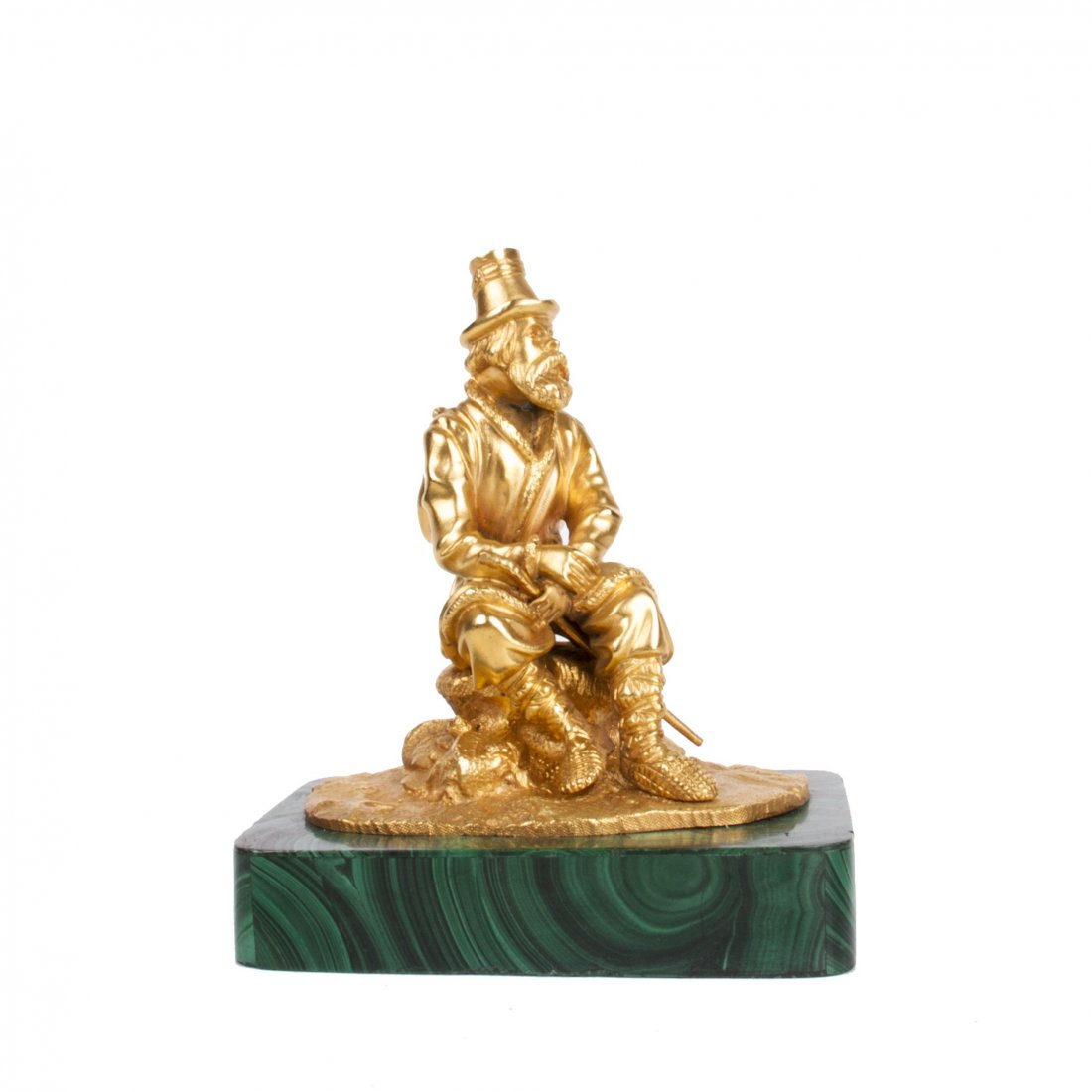 Russian gilt bronze sculpture "Peasant on the halt" — image 1