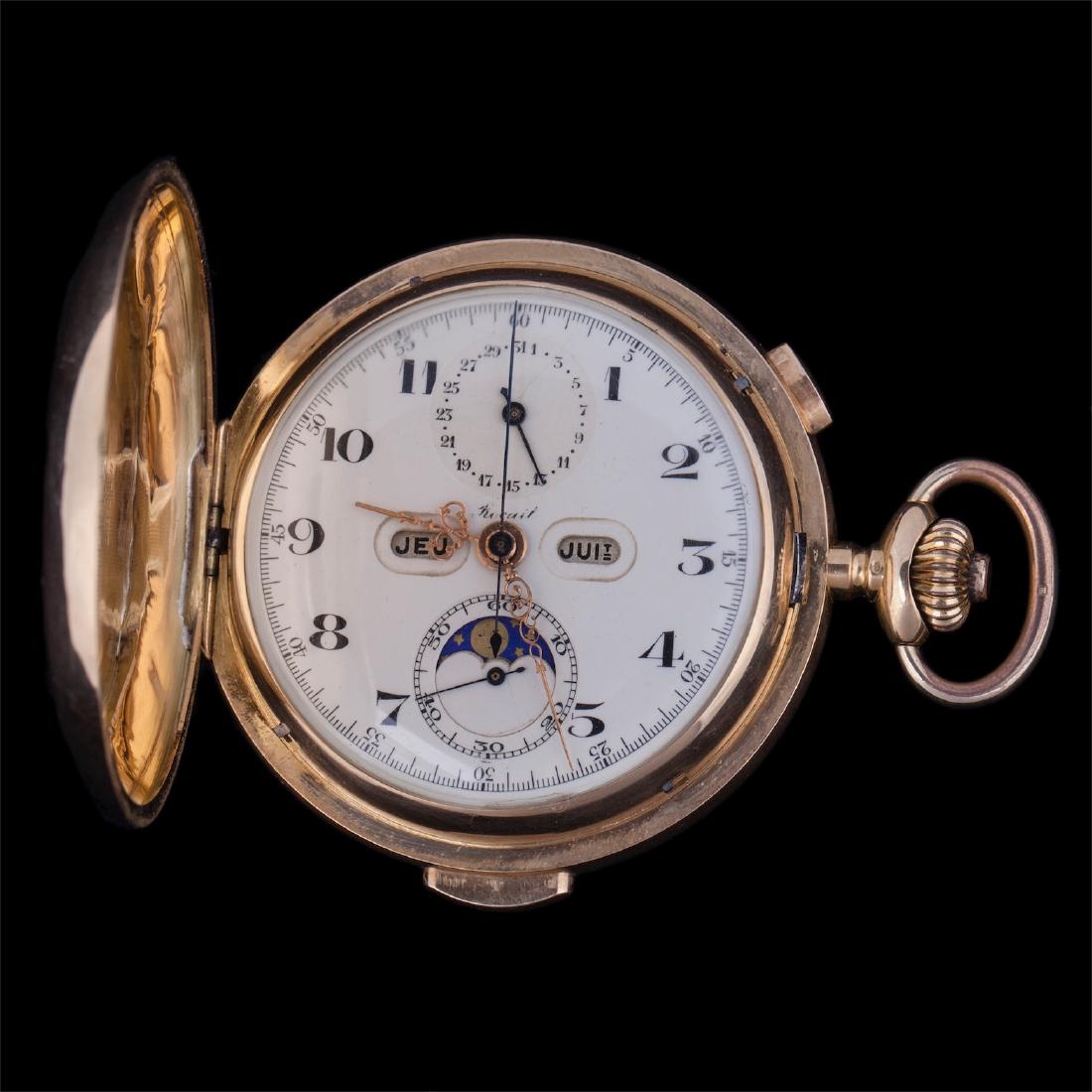 18K gold quarter repeater with chronograph and calendar — image 1