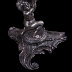 Faberge silver and cut-glass vase with cupid — image 4