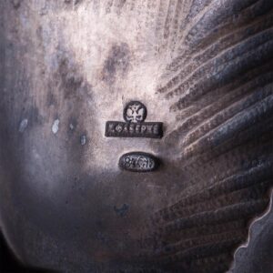 Faberge silver and cut-glass vase with cupid — image 7