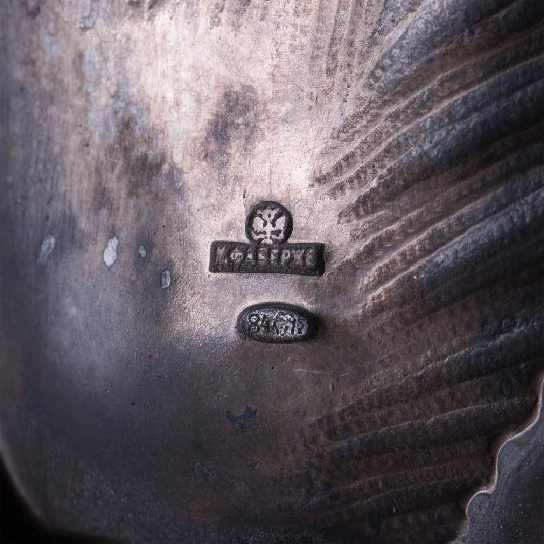 Faberge silver and cut-glass vase with cupid — image 7