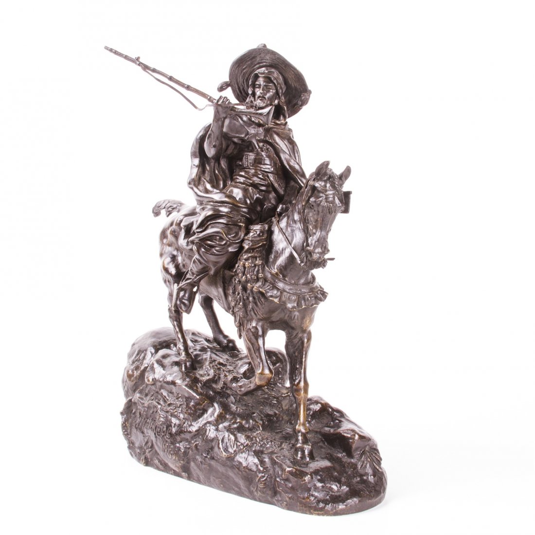 Rare Russian bronze sculpture "Arab cavalier on patrol" — image 1