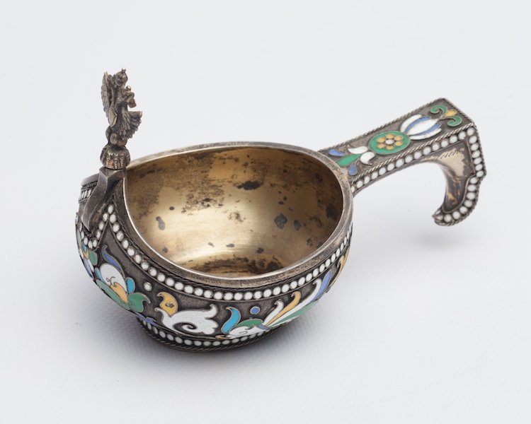 Russian kovsh with Russian Imperial emblem. — image 1