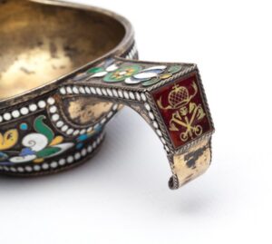 Russian kovsh with Russian Imperial emblem. — image 5