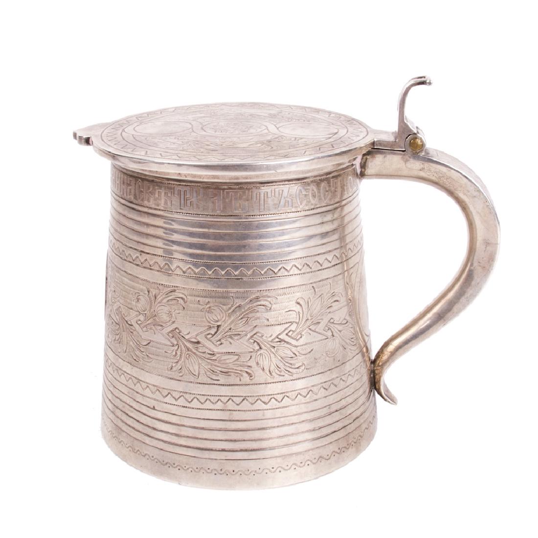 Russian silver tankard with a proverb — image 3