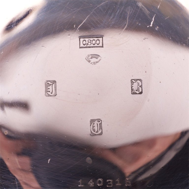 Silver pocket watch with the key — image 4