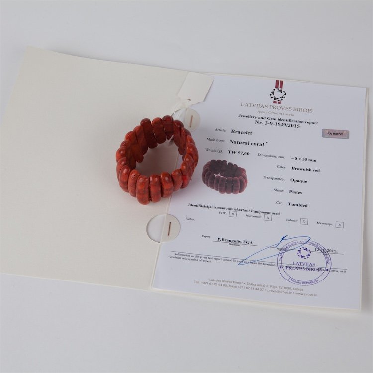 Brownish red coral hand bracelet. — image 4