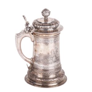 Faberge silver-gilt tankard with engraved — image 1