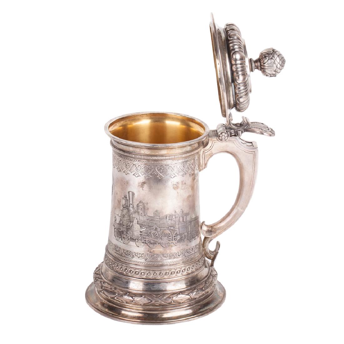 Faberge silver-gilt tankard with engraved — image 3