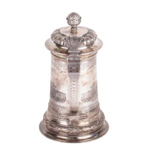 Faberge silver-gilt tankard with engraved — image 4
