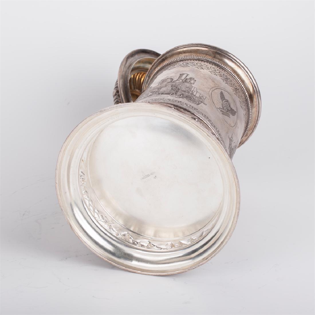 Faberge silver-gilt tankard with engraved — image 5