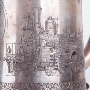 Faberge silver-gilt tankard with engraved — image 8