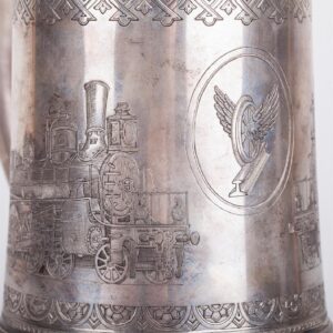 Faberge silver-gilt tankard with engraved — image 9