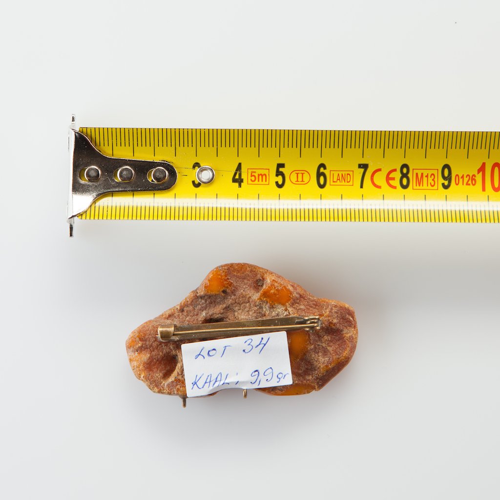 Natural Old Baltic Amber brooch. — image 2