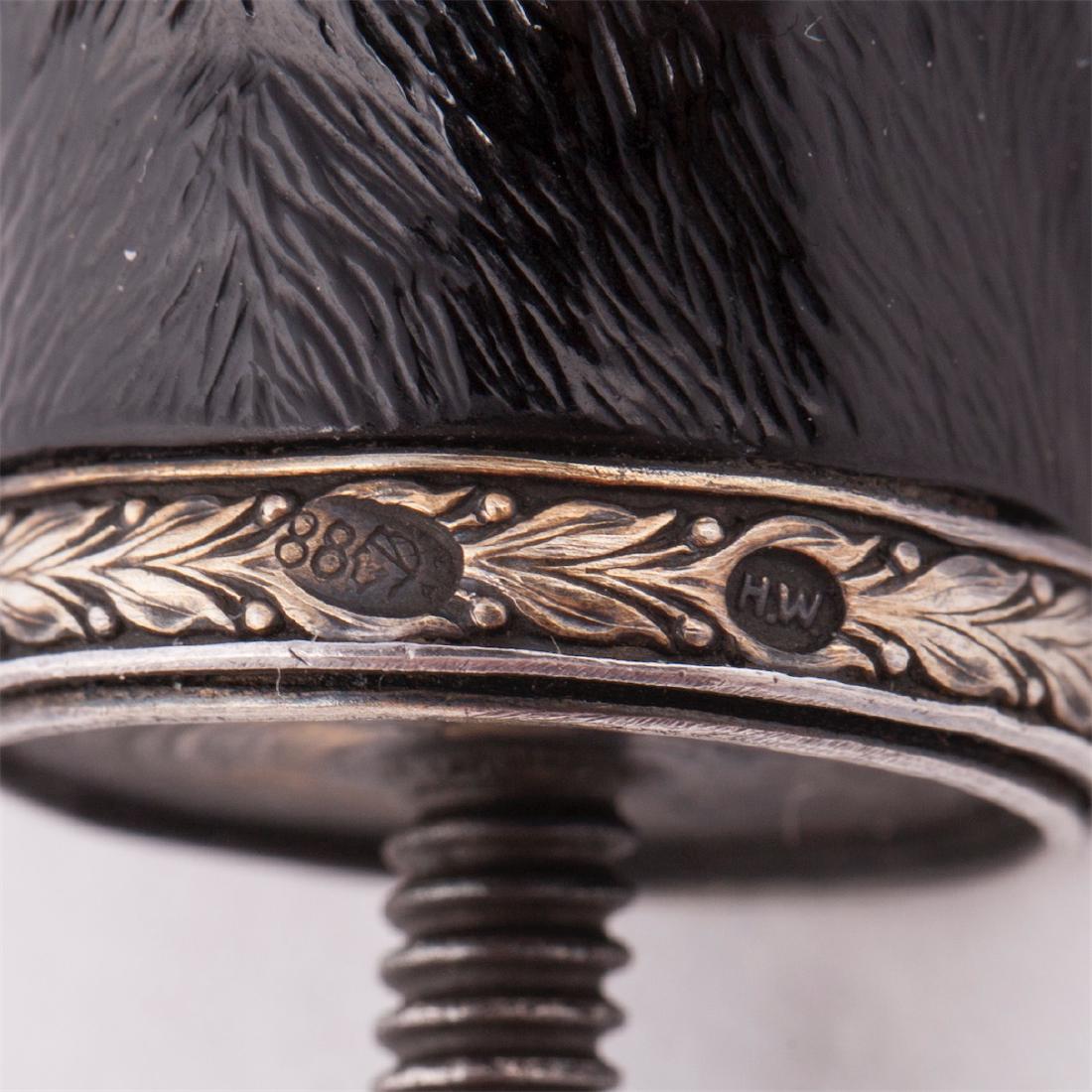 Rare gem-set smoky quartz cane handle. H. Wigstrem — image 4