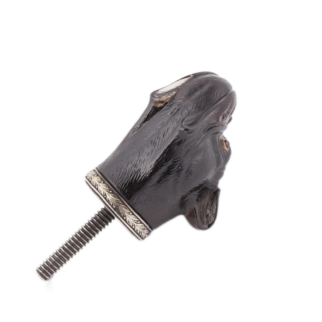 Rare gem-set smoky quartz cane handle. H. Wigstrem — image 5