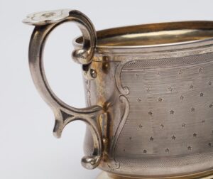 Russian glass holder. Sazikov workshop. — image 3
