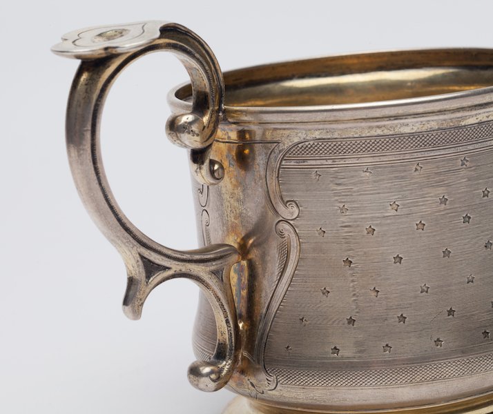 Russian glass holder. Sazikov workshop. — image 3