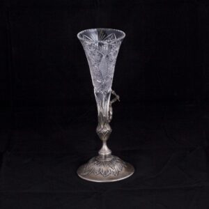Silver and cut-glass vase with cupid by K. Linke — image 2