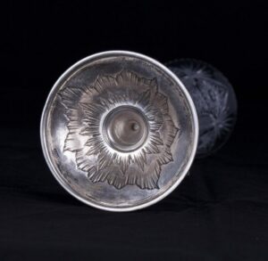 Silver and cut-glass vase with cupid by K. Linke — image 5