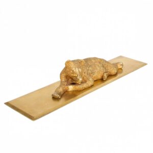 Russian "Lying bear" gilt bronze paperweight — image 1