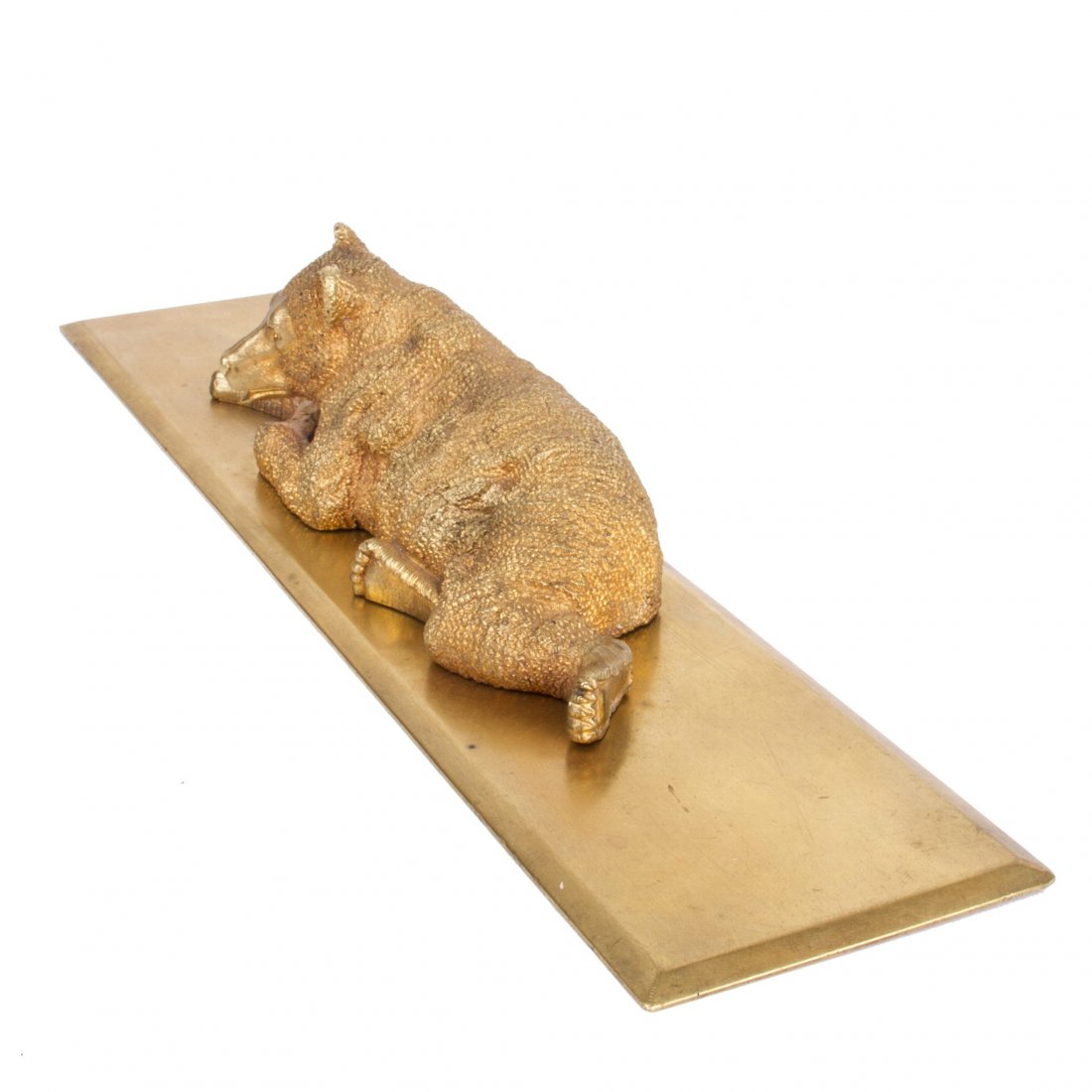 Russian "Lying bear" gilt bronze paperweight — image 4