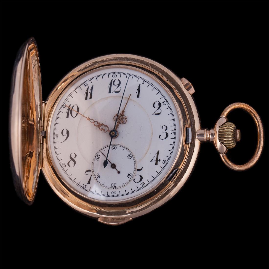 14K gold quarter repeater pocket watch with chronograph — image 5