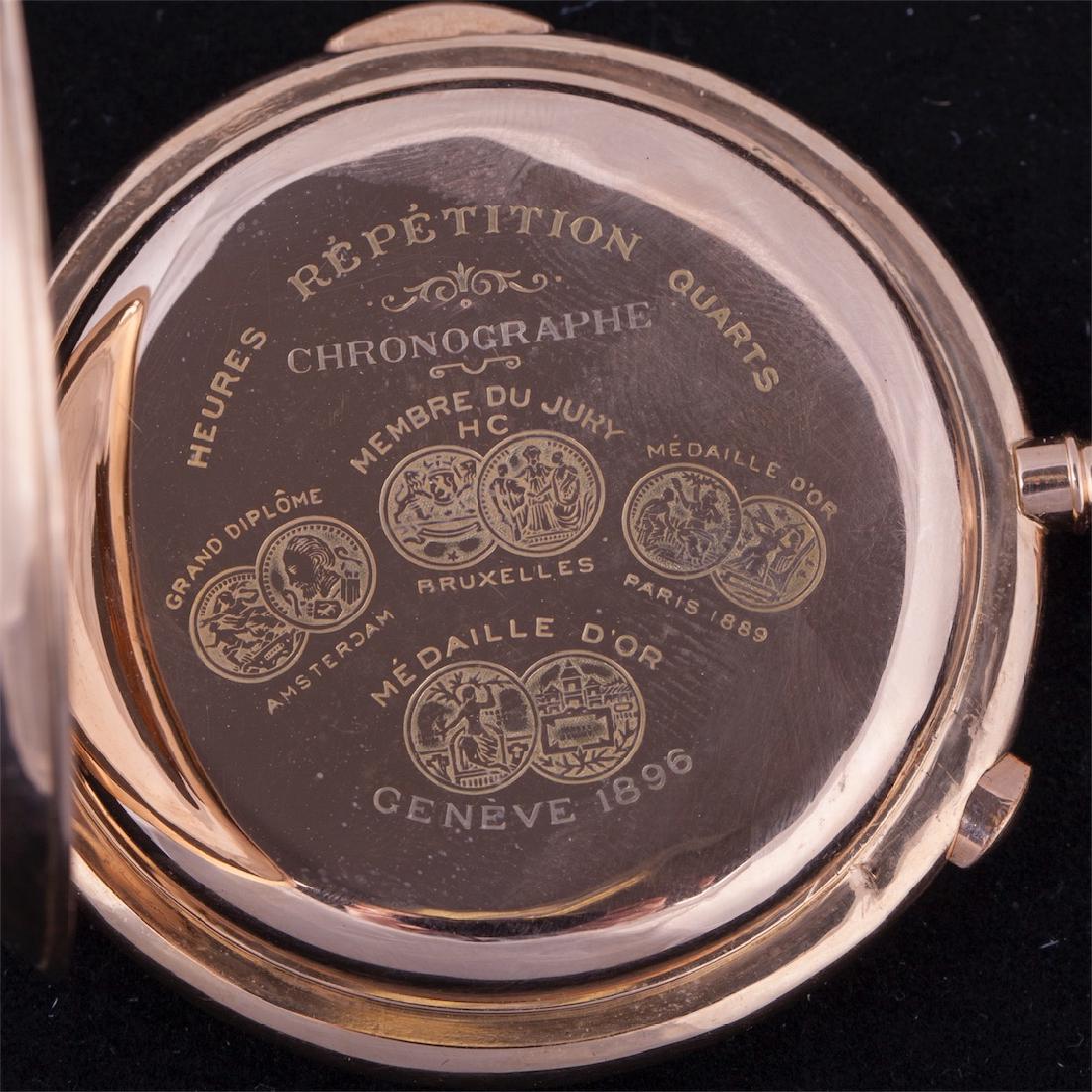 14K gold quarter repeater pocket watch with chronograph — image 7