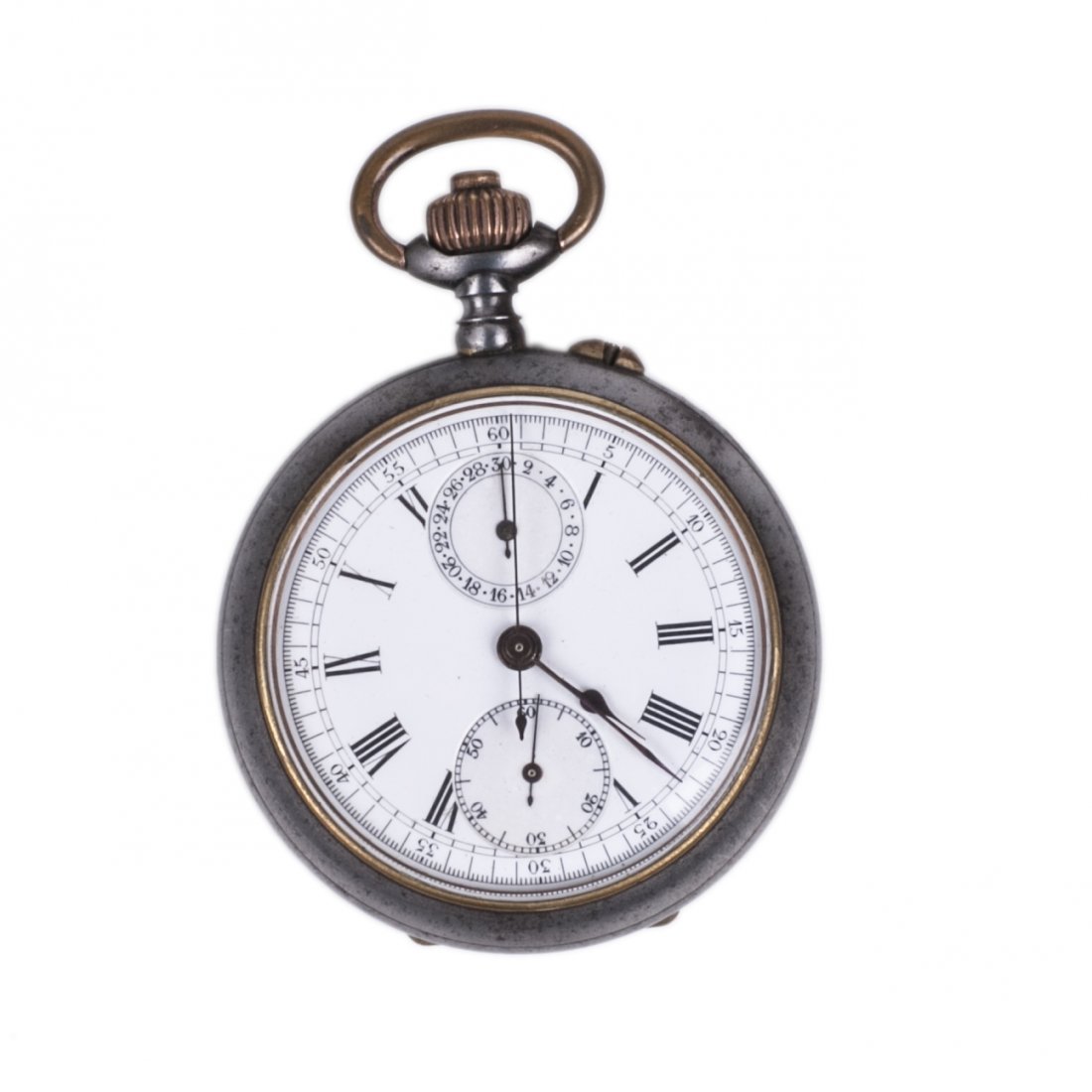Metal chronograph pocket watch — image 1