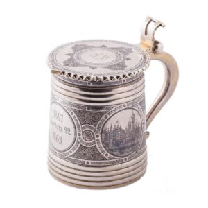 Russian silver-gilt and niello tankard with Moscow — image 1
