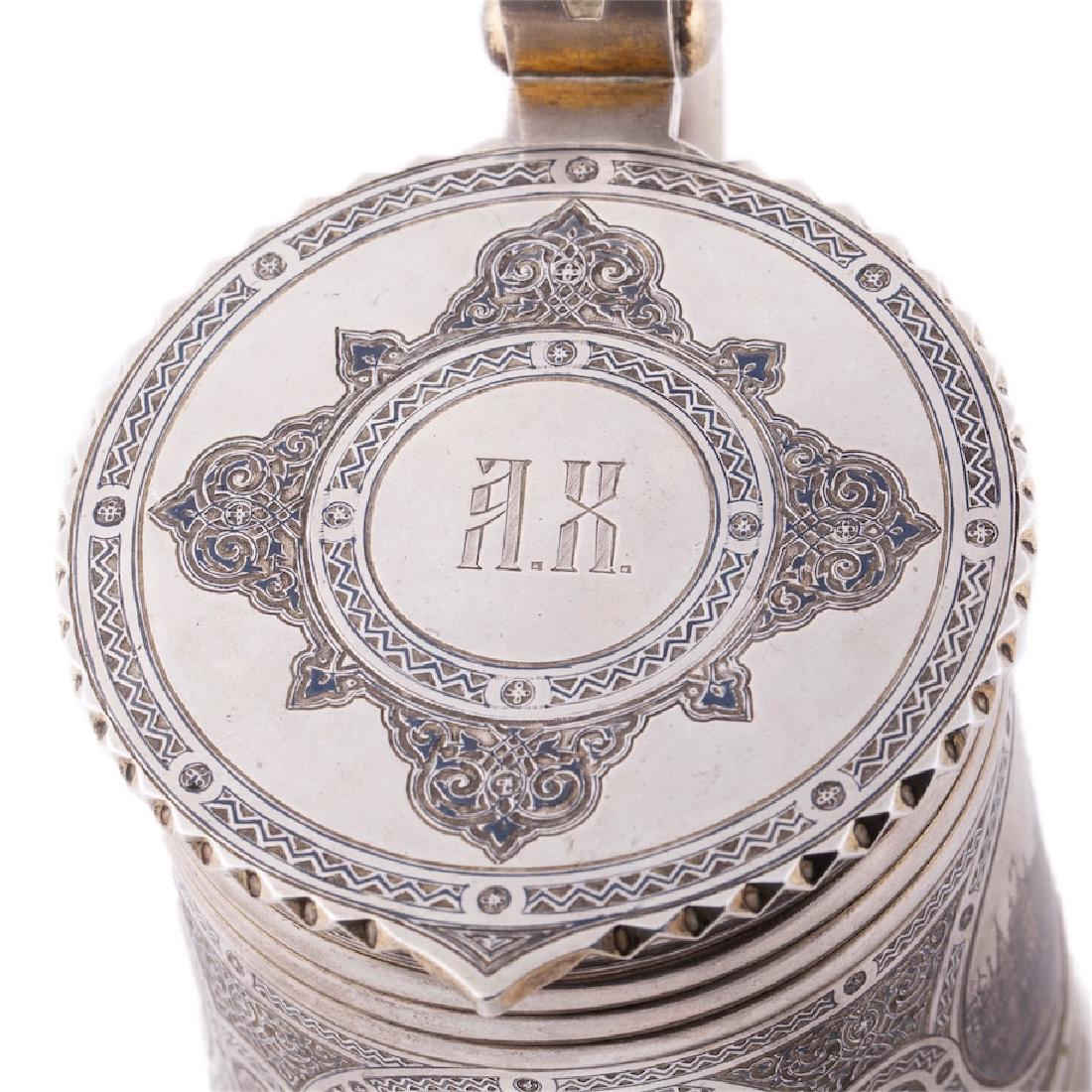 Russian silver-gilt and niello tankard with Moscow — image 2