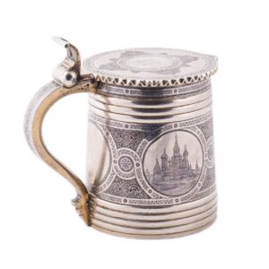 Russian silver-gilt and niello tankard with Moscow — image 4