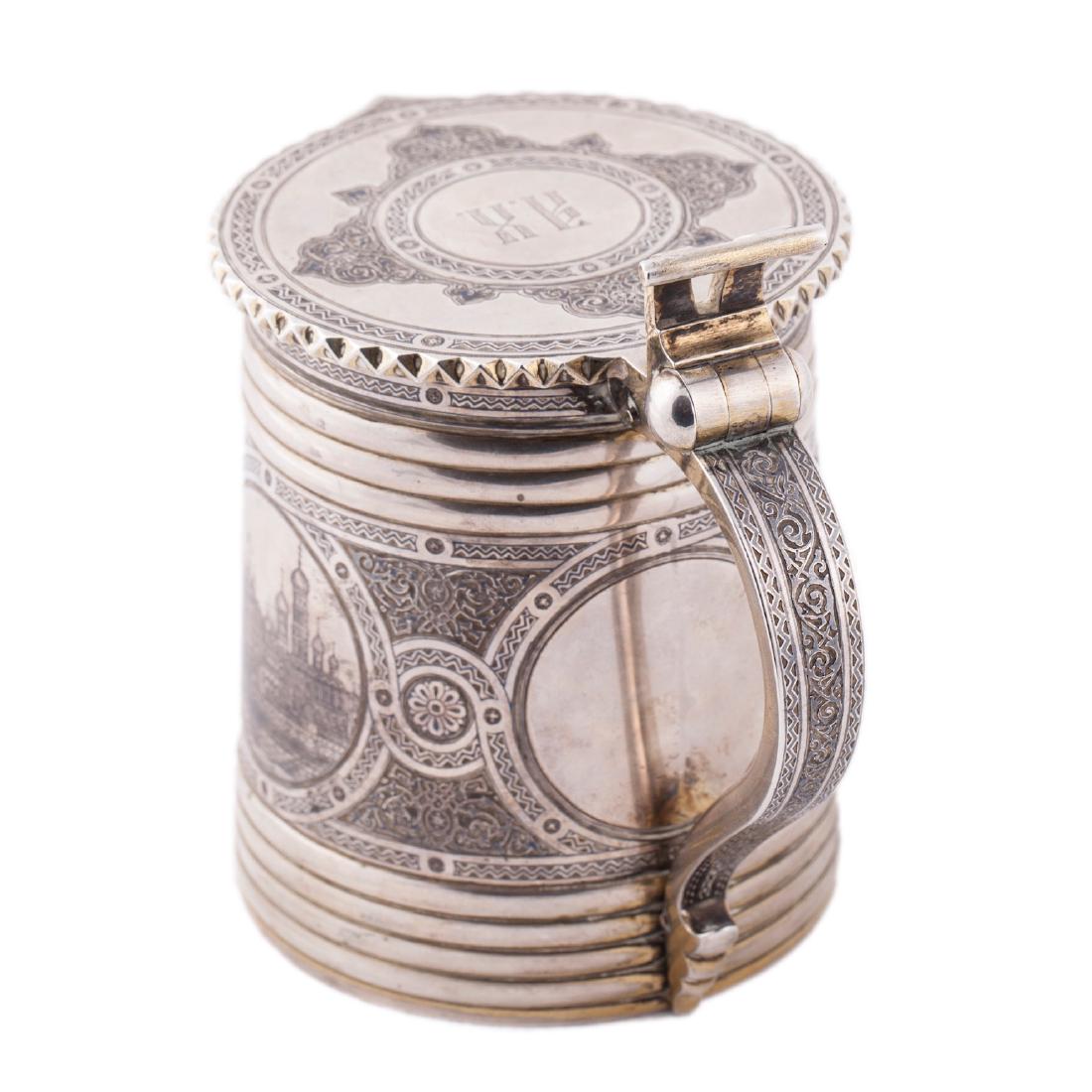 Russian silver-gilt and niello tankard with Moscow — image 6