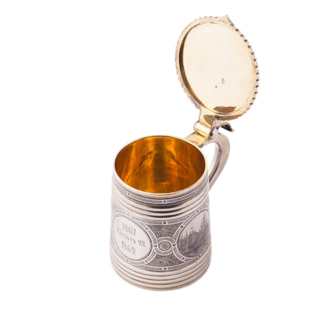 Russian silver-gilt and niello tankard with Moscow — image 7