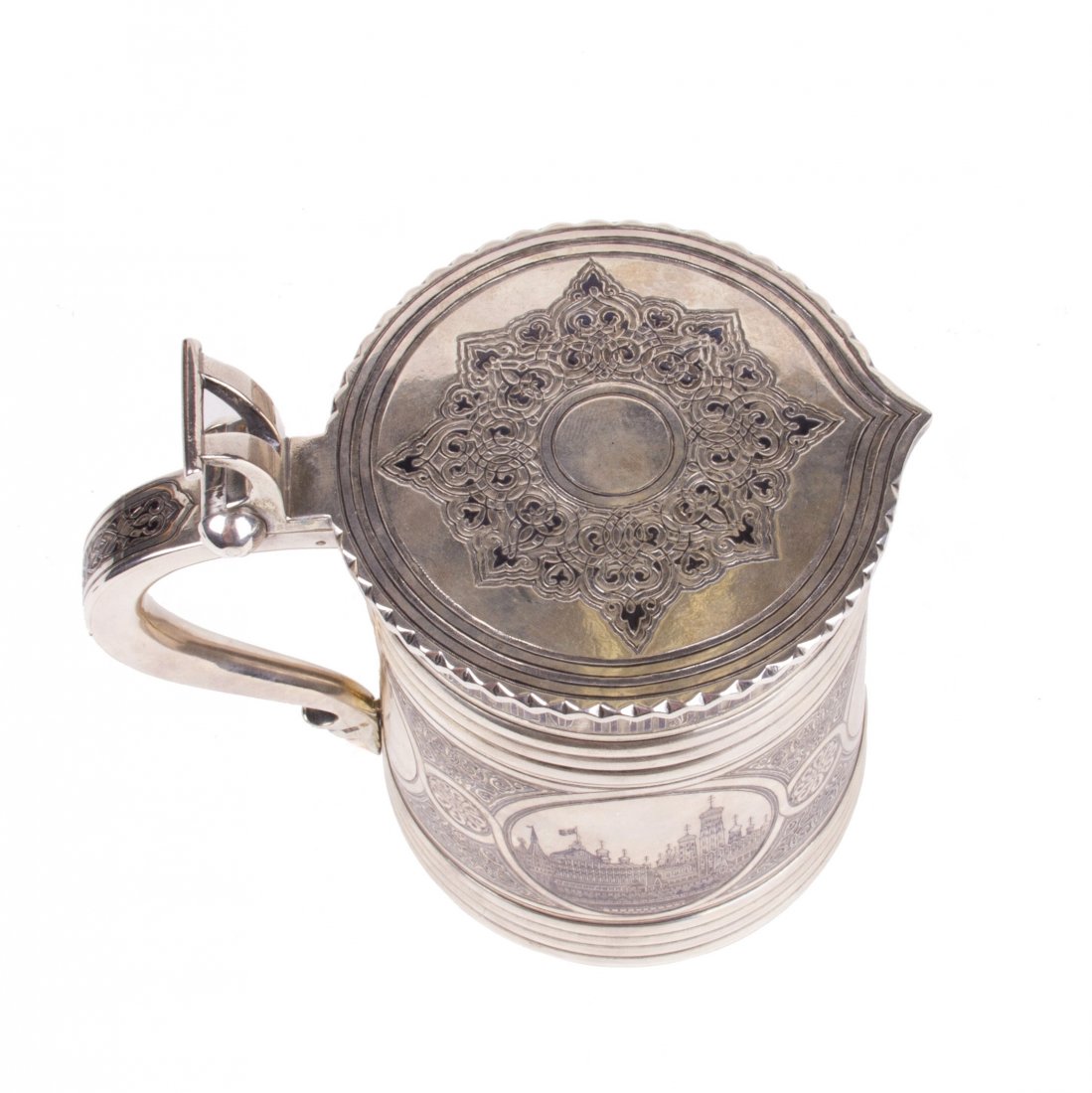 Russian silver-gilt tankard with Moscow Kremlin view — image 3