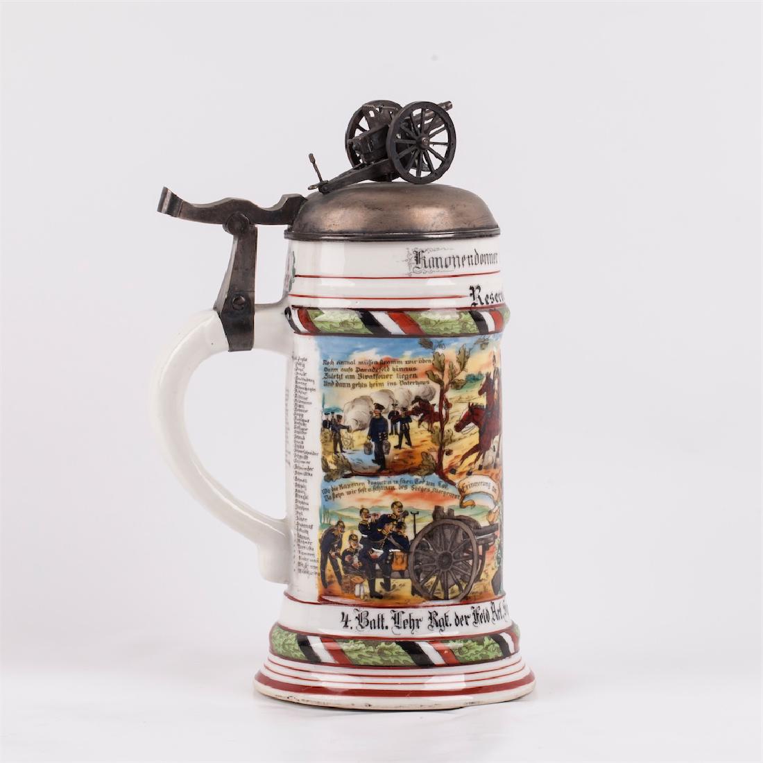 Grand German military faience beer jug — image 3