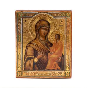 Russian icon of Mother of God of Tikhvin. End of the — image 1