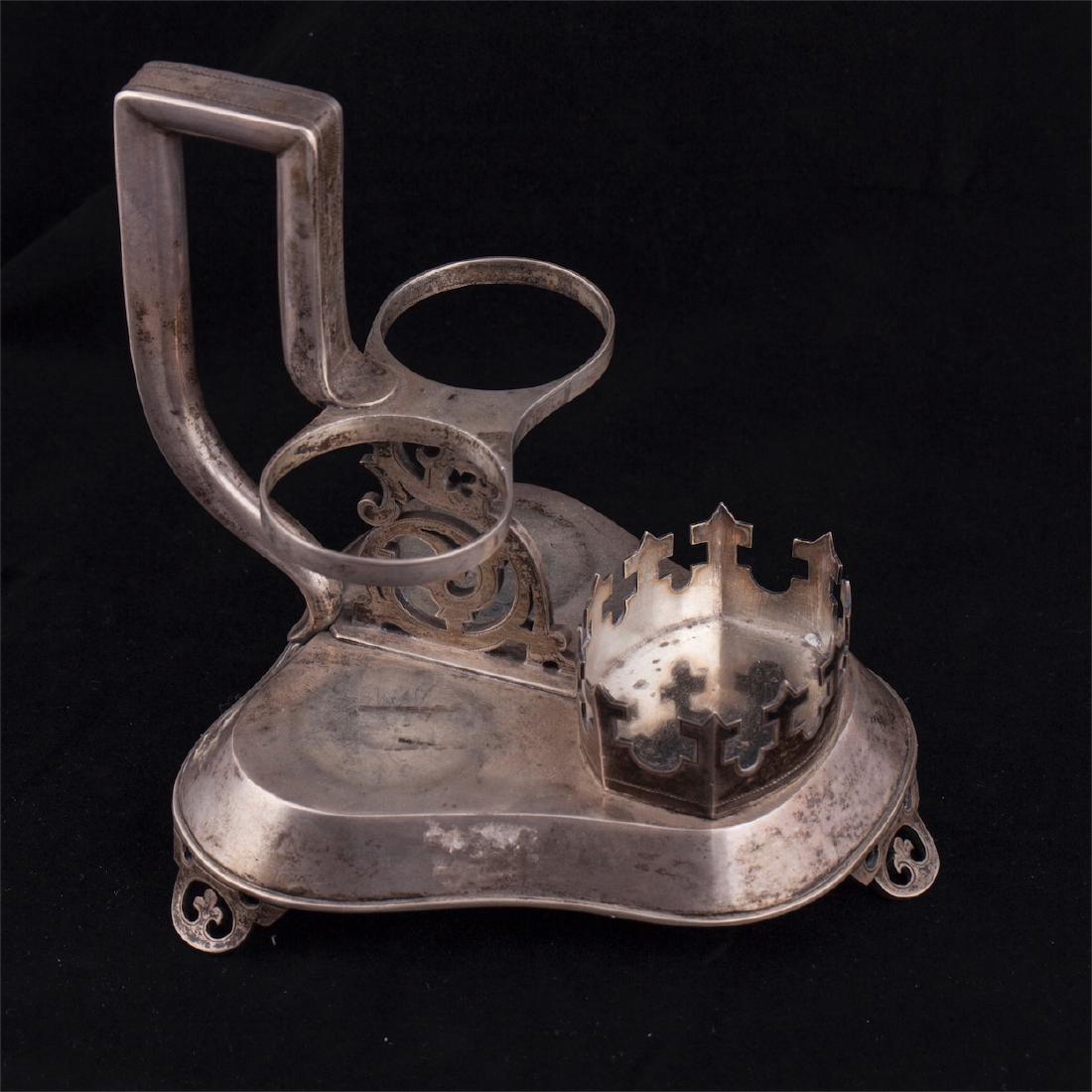 Russian silver-gilt and glass spices stand — image 3