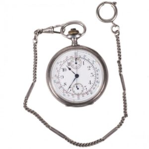 Silver chronograph pocket watch "Zenith" — image 1