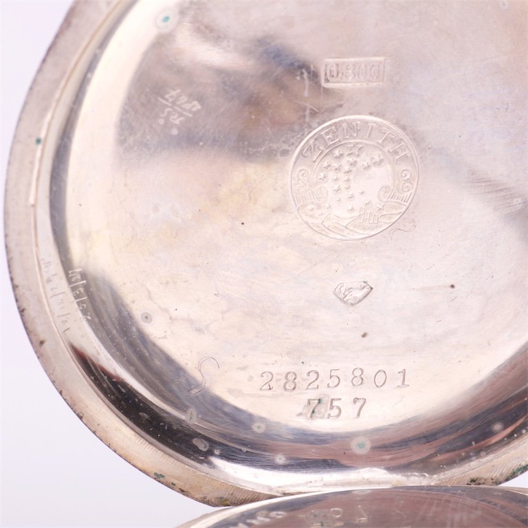 Silver chronograph pocket watch "Zenith" — image 7
