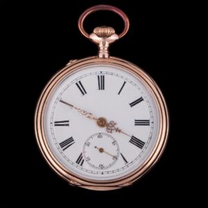 IWC 14K gold open face pocket watch — image 1
