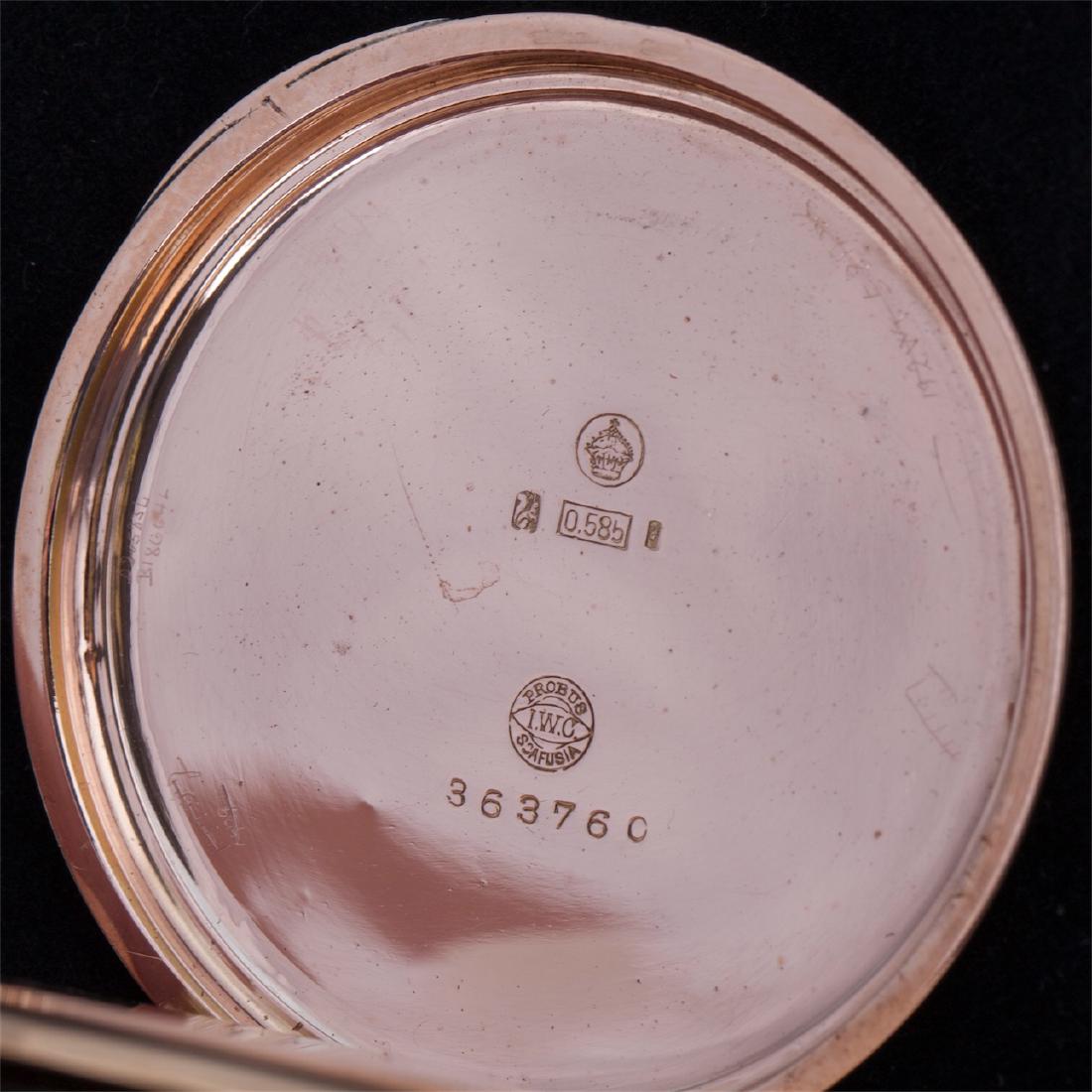 IWC 14K gold open face pocket watch — image 3